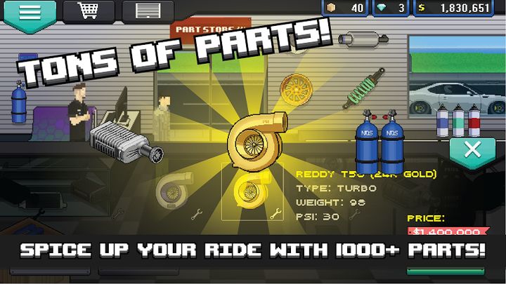 Hình ảnh Pixel Car Racer Hack Full Lim Cương